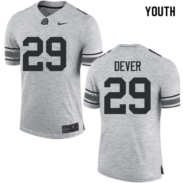 Youth #29 Kevin Dever Ohio State Buckeyes College Football Jerseys Sale-Gray